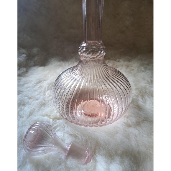 Empoli Pink Genie Bottle Decanter with Stopper - Picture 4 of 10